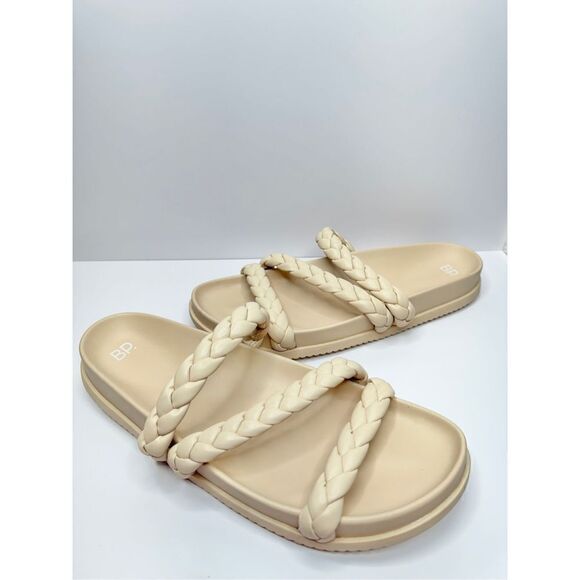 BP Sandals Womens Size 13 Cream Braided Slip On Open Toe Bohemian - Picture 5 of 8